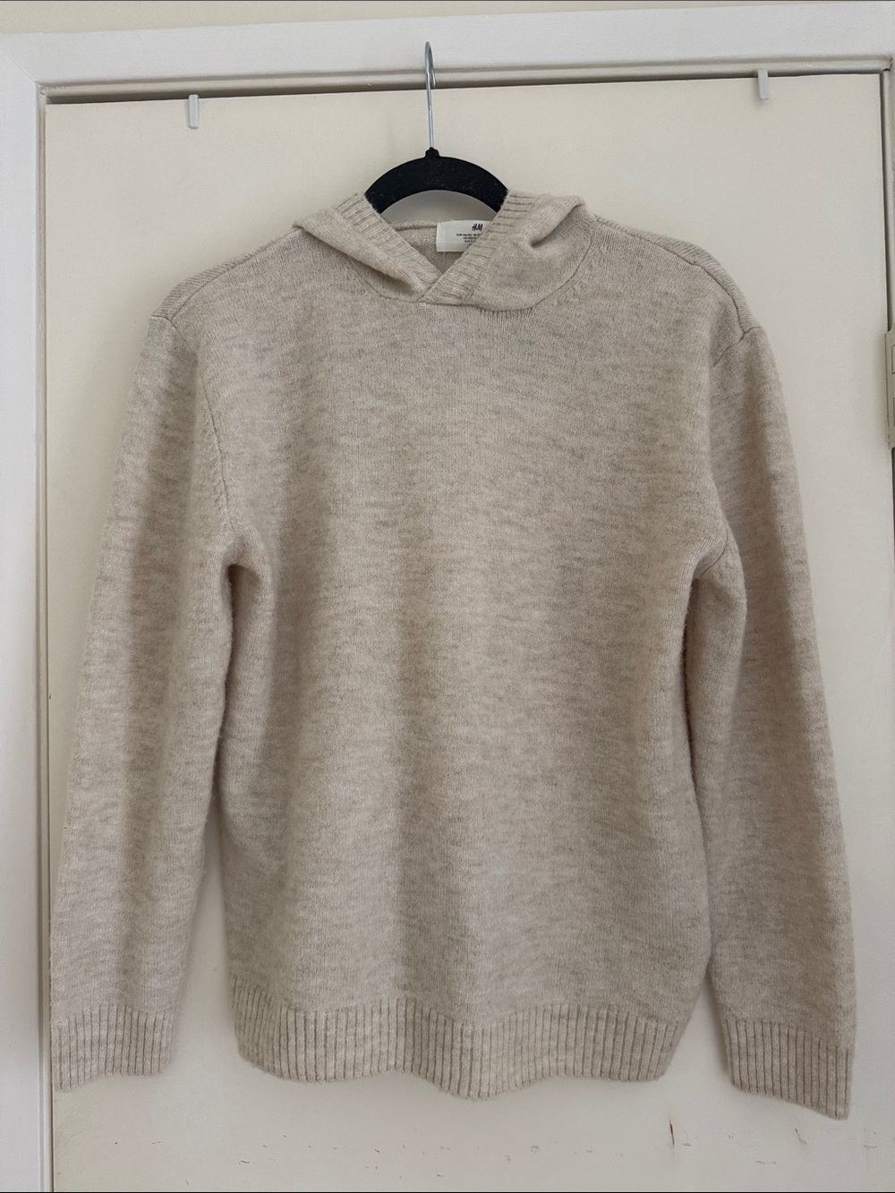 H&M Kids Light Beige Hooded Knit Sweater size 12-14
